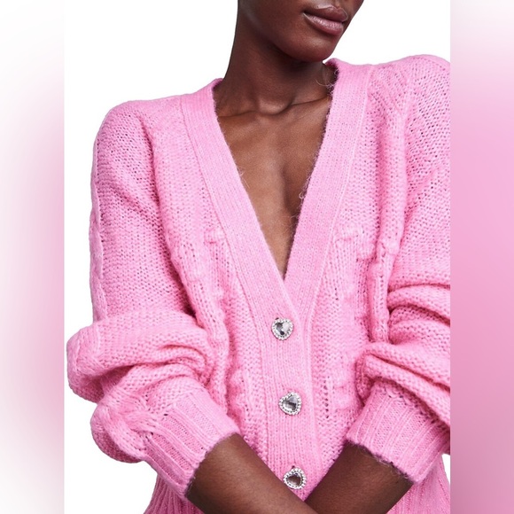 Yas Heartie Knit Cardigan Wool/Alpaca Blend NWT - Picture 5 of 14